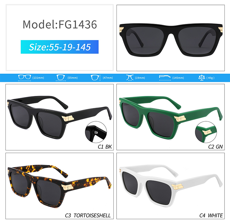 FG1436-wholesale square sunglasses FG1436-óculos de sol quadrados no atacado
