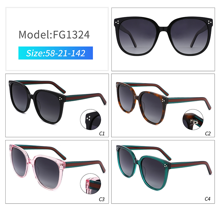 FG1324-square sunglasses for men Óculos de sol quadrados FG1324 para homens