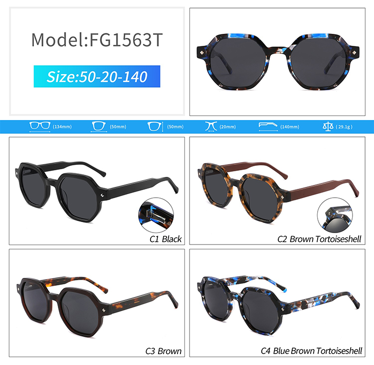 FG1563-sun glasses unisex custom logo Logotipo personalizado unissex de óculos de sol FG1563