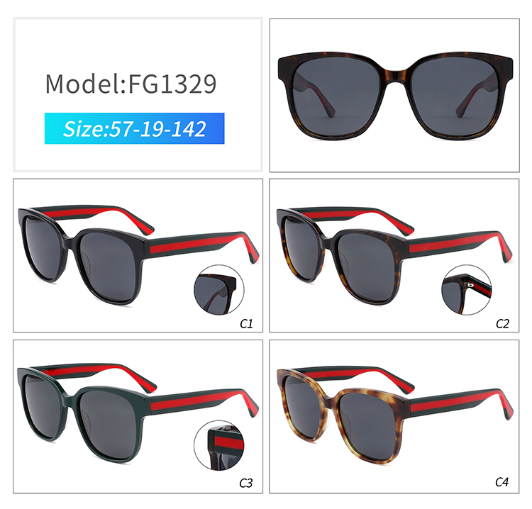 FG1329-women's acetate sunglasses FG1329-óculos de sol femininos de acetato