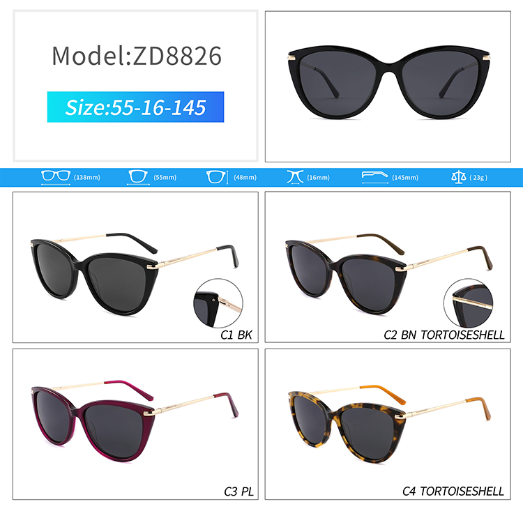 ZD8826-wire rim sunglasses Óculos de sol com aro de arame ZD8826