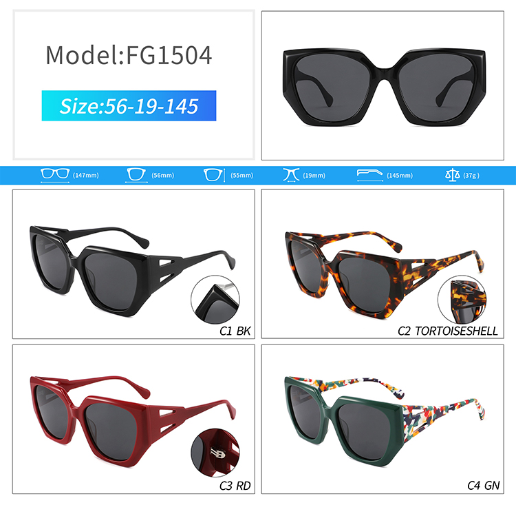 FG1504-unisex acetate sunglasses Óculos de sol de acetato FG1504-unissex