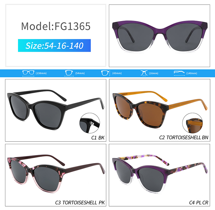 FG1365-acetate butterfly sunglasses Óculos de sol borboleta em acetato FG1365