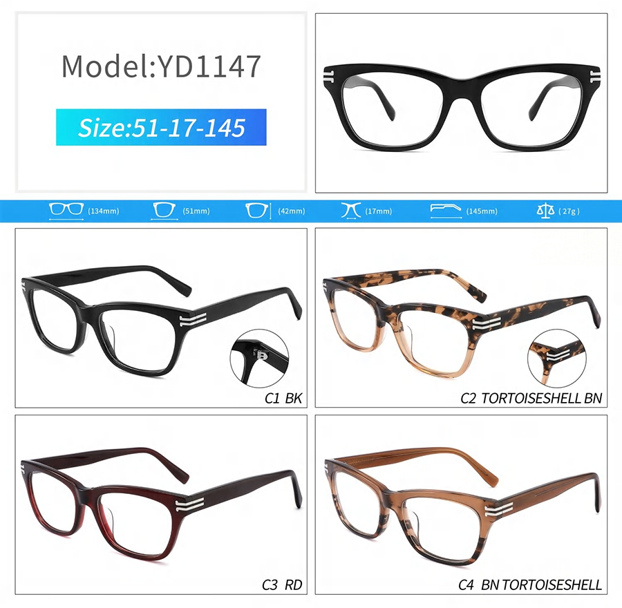 most popular glasses frames for women YD1147 armações de óculos mais populares para mulheres YD1147