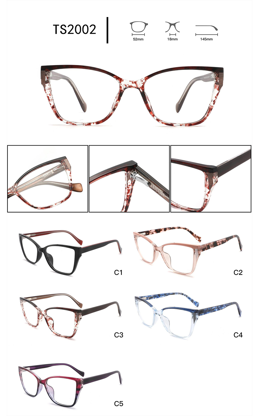 stylish glasses frames for men TS2002 armações de óculos elegantes para homens TS2002