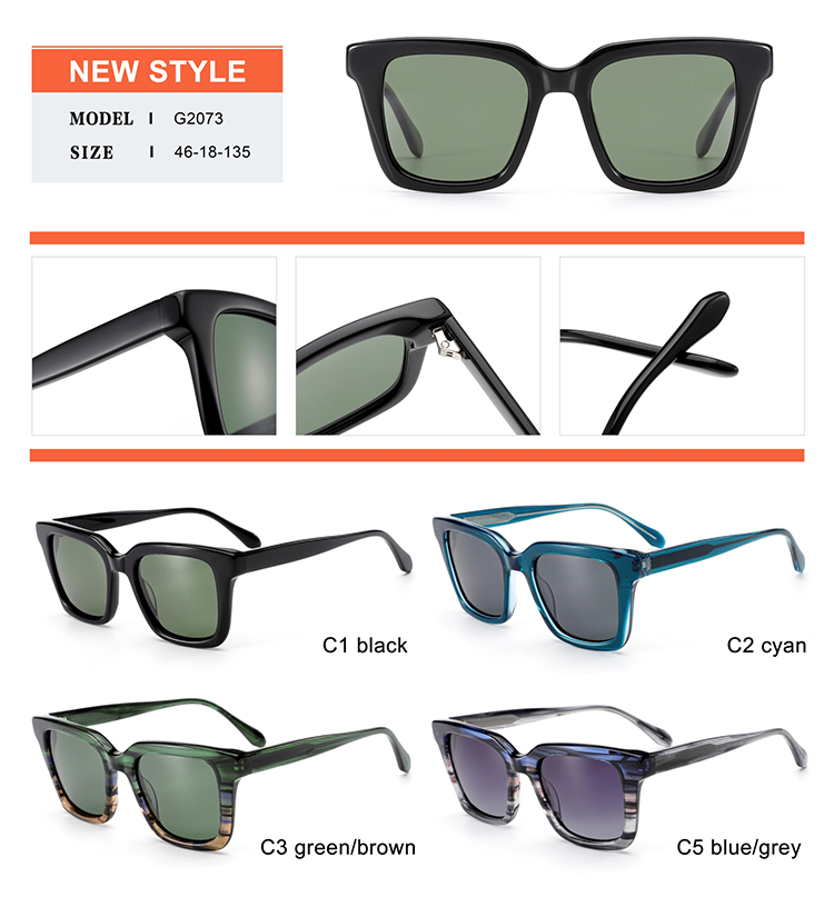 Acetate Sunglasses Details - G2073 Detalhes dos óculos de sol de acetato - G2073