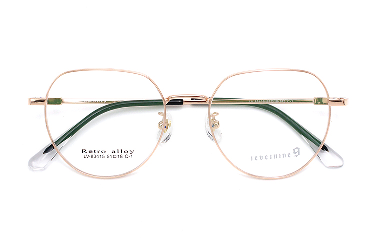 Armações de óculos retrô masculinas - ouro