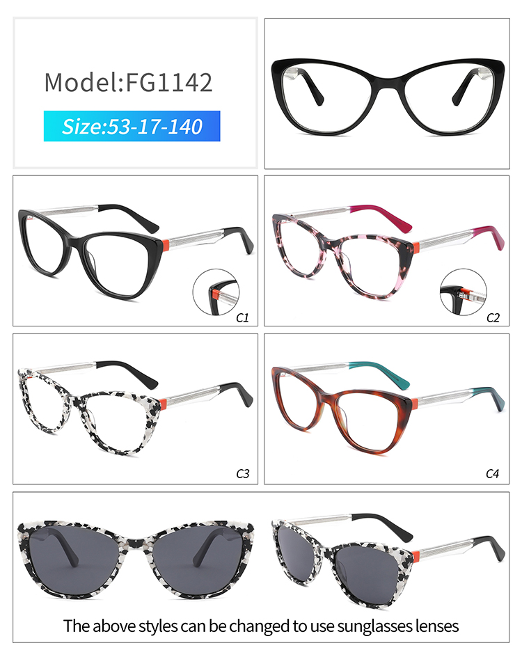 FG1142 armações ópticas vintage FG1142