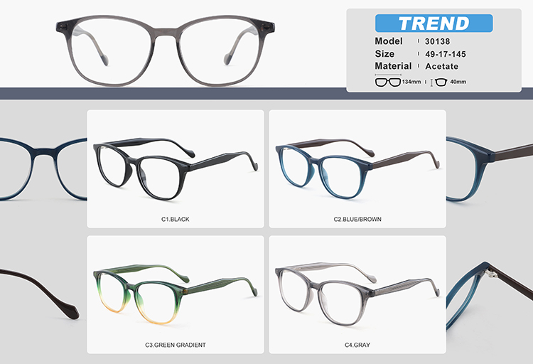 Wholesale Acetate Glasses Frames YC30138 Armações de óculos de acetato no atacado YC30138