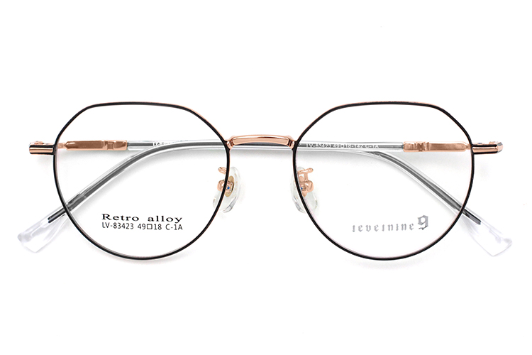 Armações de óculos masculinas mais recentes - Preto e Dourado