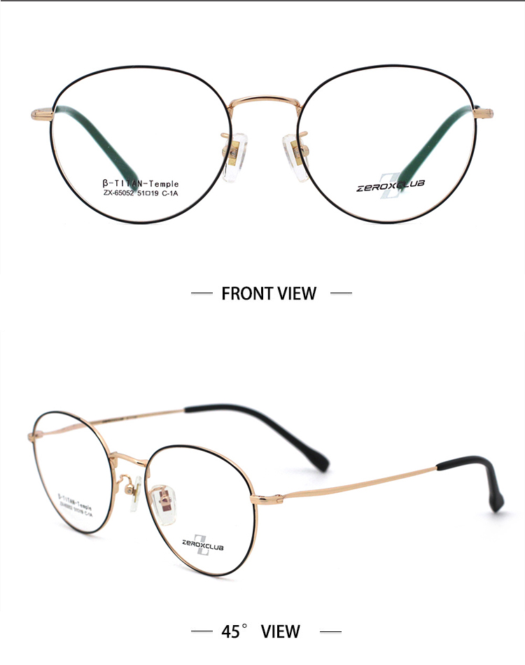 SKU-C1A Armações de óculos de titânio Mens_gold preto