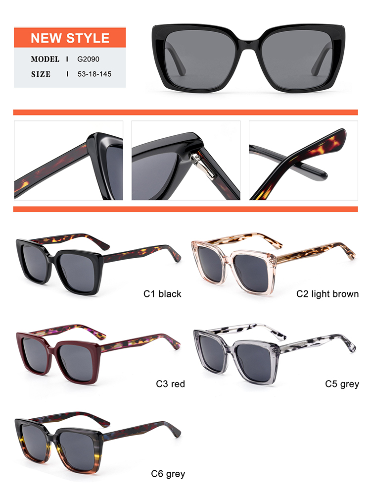 Acetate Sunglasses Details - G2090 Detalhes dos óculos de sol em acetato - G2090