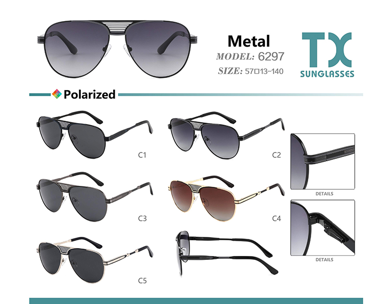 Wholesale Metal Sunglasses 6297 Óculos de sol de metal por atacado 6297