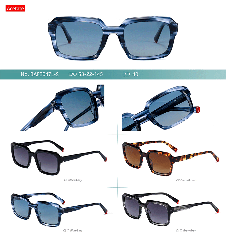 Wholesale Acetate Sunglasses-BAF2047LS Óculos de sol de acetato por atacado-BAF2047LS