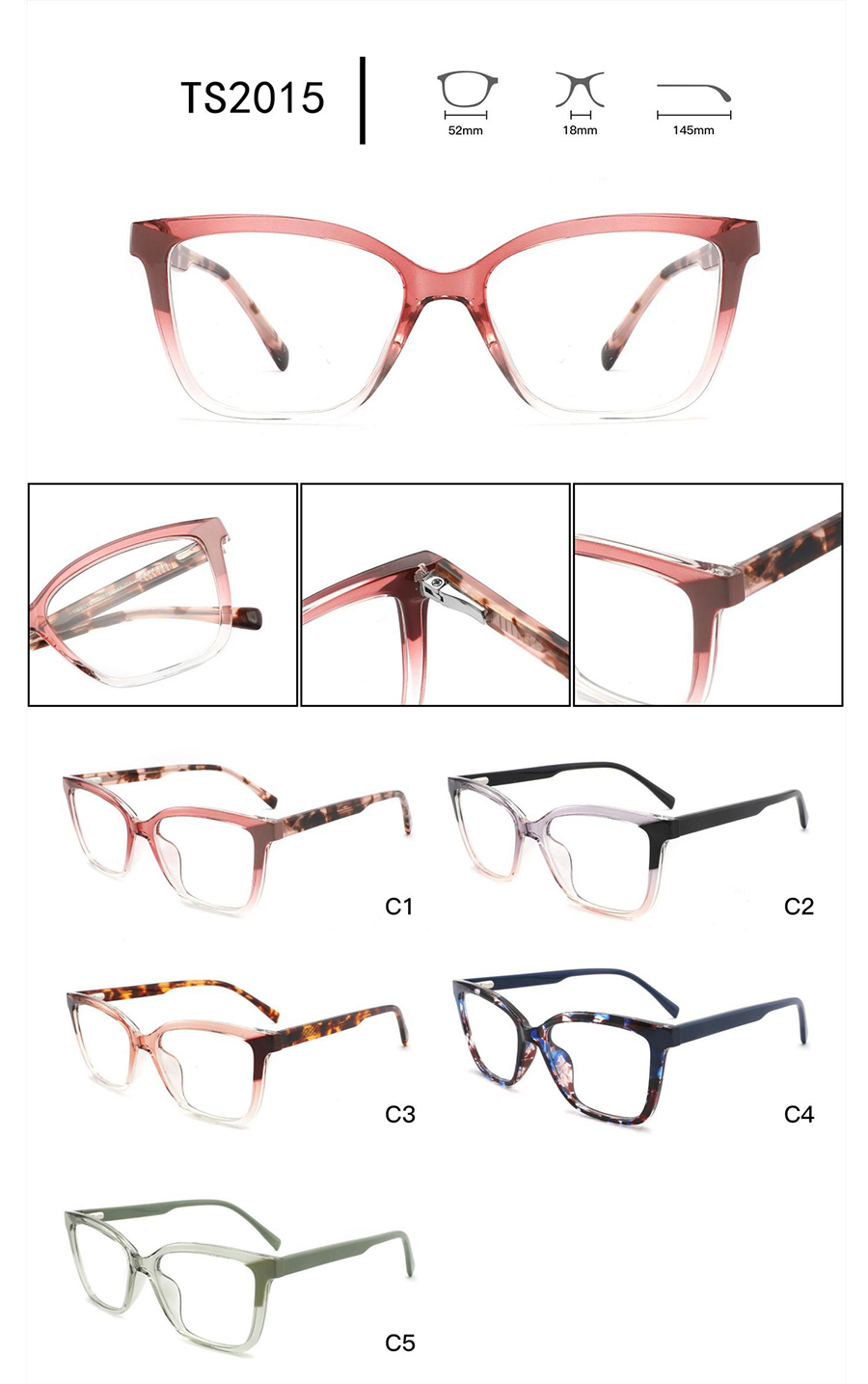 wholesale mens retro glasses frames TS2015 armações de óculos retrô masculinas por atacado TS2015