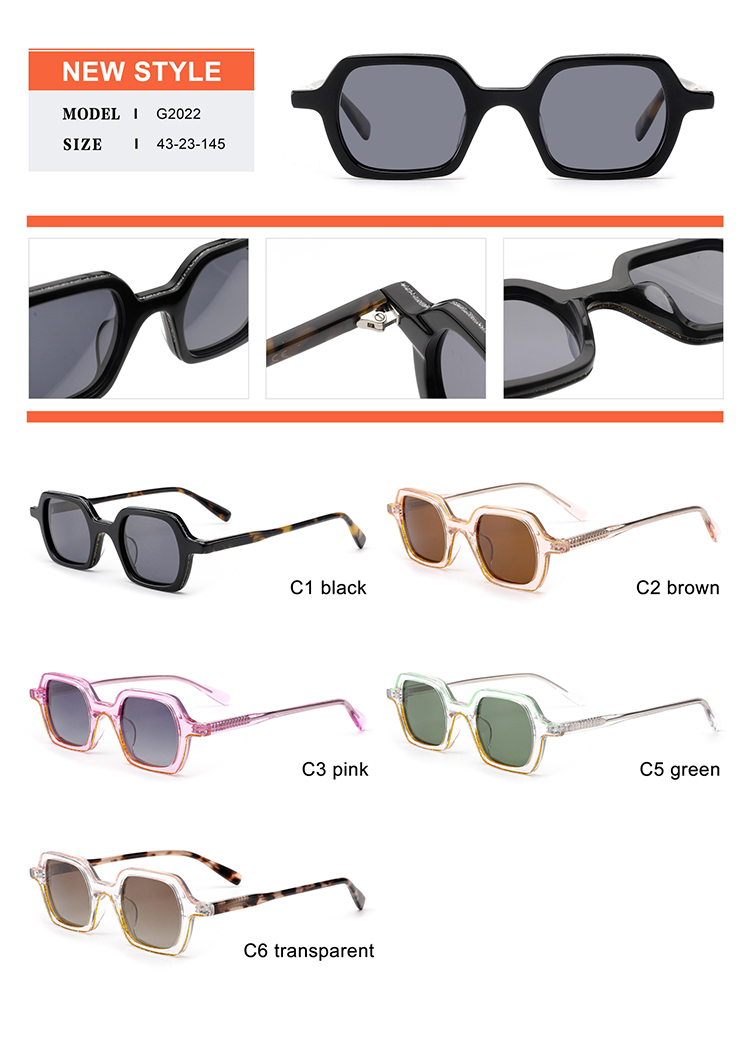 Acetate Sunglasses Details - G2022 Detalhes dos óculos de sol de acetato - G2022