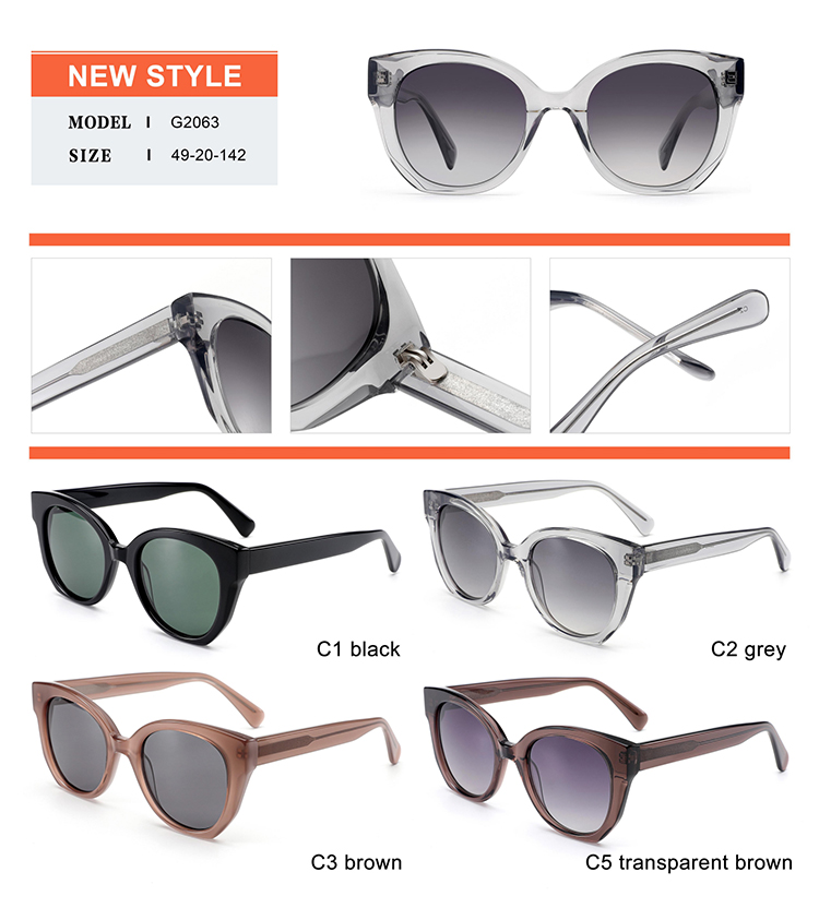 Acetate Sunglasses Details - G2063 Detalhes dos óculos de sol de acetato - G2063
