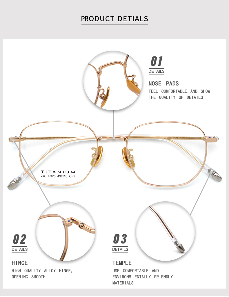 Óculos com armação de titânio