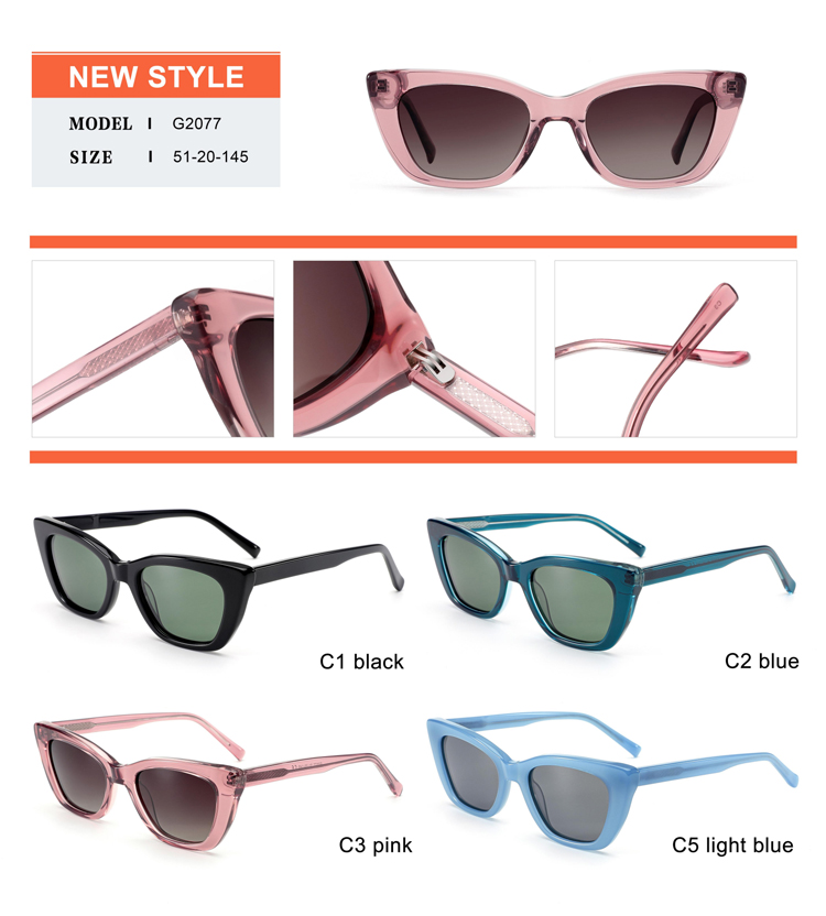 Acetate Sunglasses Details - G2077 Detalhes dos óculos de sol de acetato - G2077