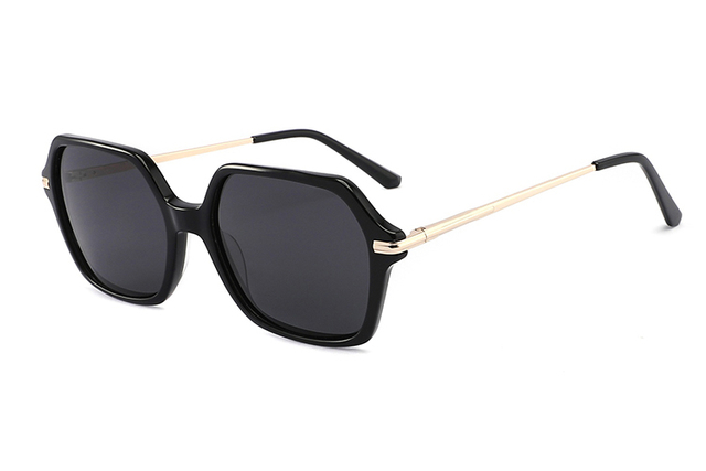 Óculos de sol quadrados masculinos de acetato de metal-ZD8828T