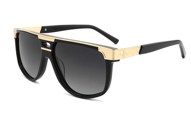 Óculos de sol de metal de acetato aviador-YD1055T