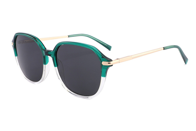 Óculos de sol retrô quadrados de acetato de metal-ZD8819T