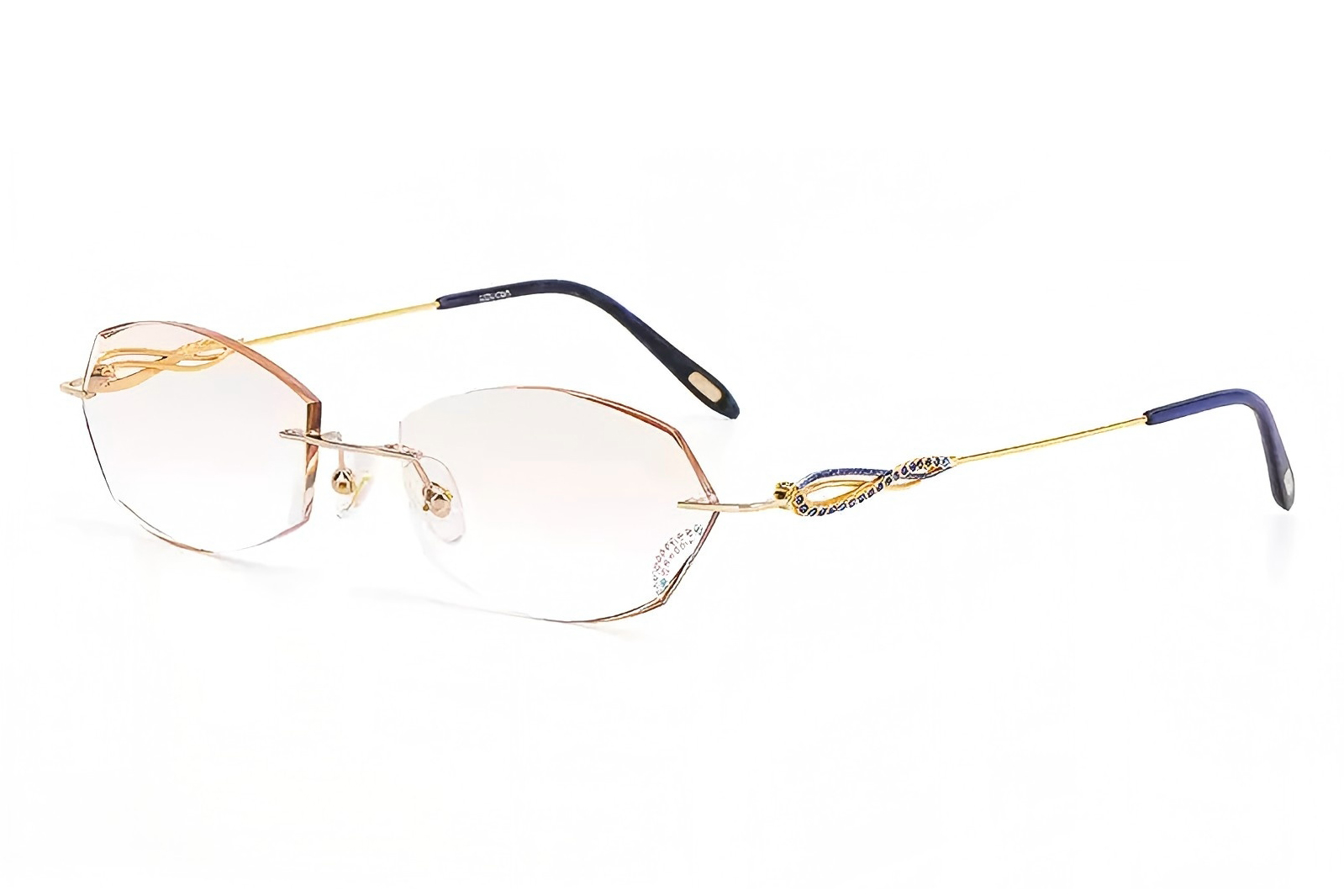 &Oacute;culos sem aro com lentes de corte geom&eacute;trico