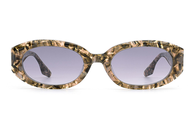 Óculos de sol ovais em acetato