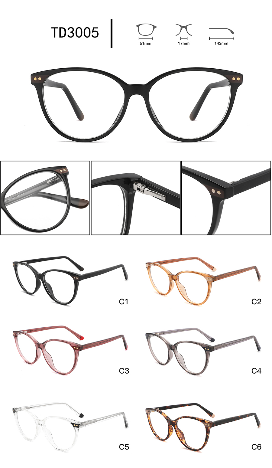 arma&ccedil;&otilde;es de &oacute;culos mais recentes para mulheres TD3005