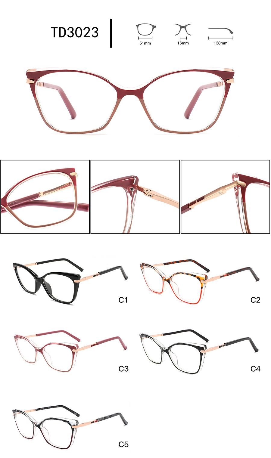 arma&ccedil;&otilde;es de &oacute;culos retr&ocirc; baratas TD3023