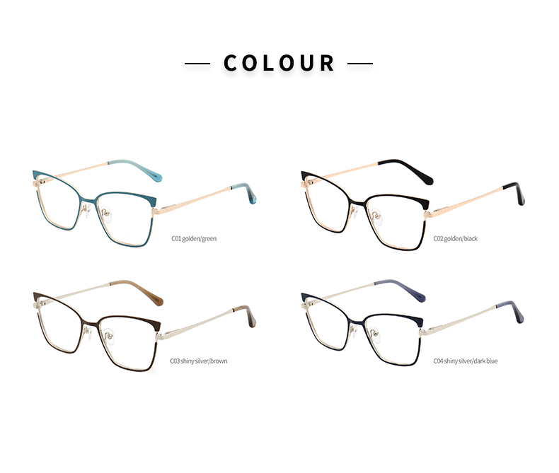 Arma&ccedil;&otilde;es de &oacute;culos de metal tipo olho de gato_cor