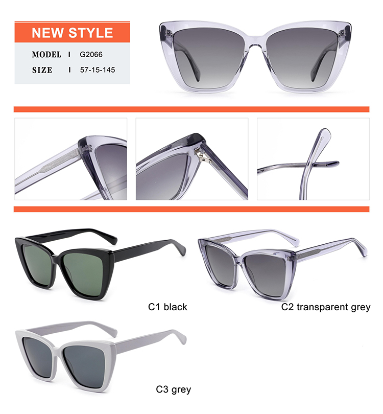 Detalhes dos &oacute;culos de sol de acetato - G2066