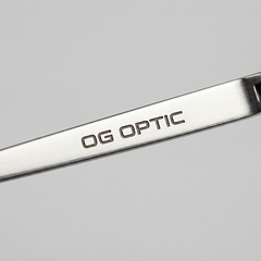 Logotipo laser com armação de óculos de metal