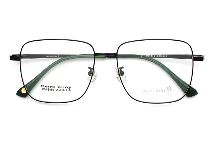 &Oacute;culos de Metal com Aro Integral - Preto