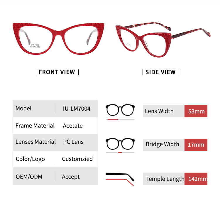 &Oacute;culos Cat Eye - Tamanho