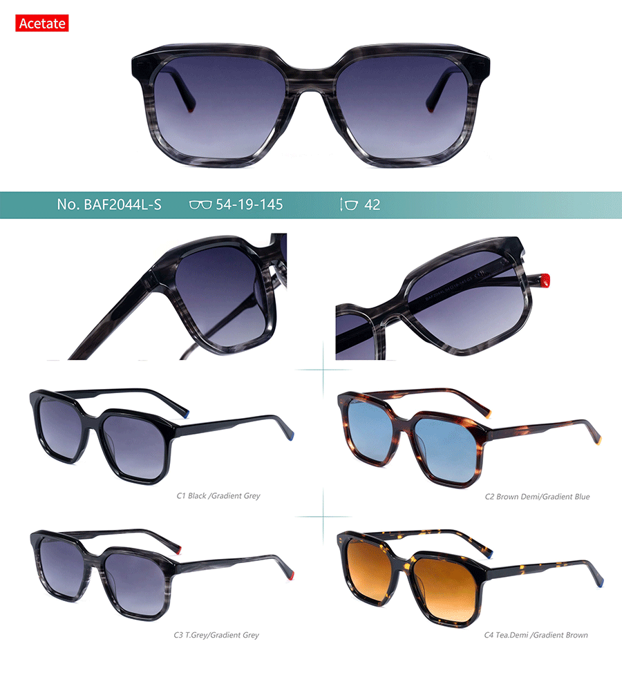 &Oacute;culos de sol de acetato por atacado-BAF2044LS