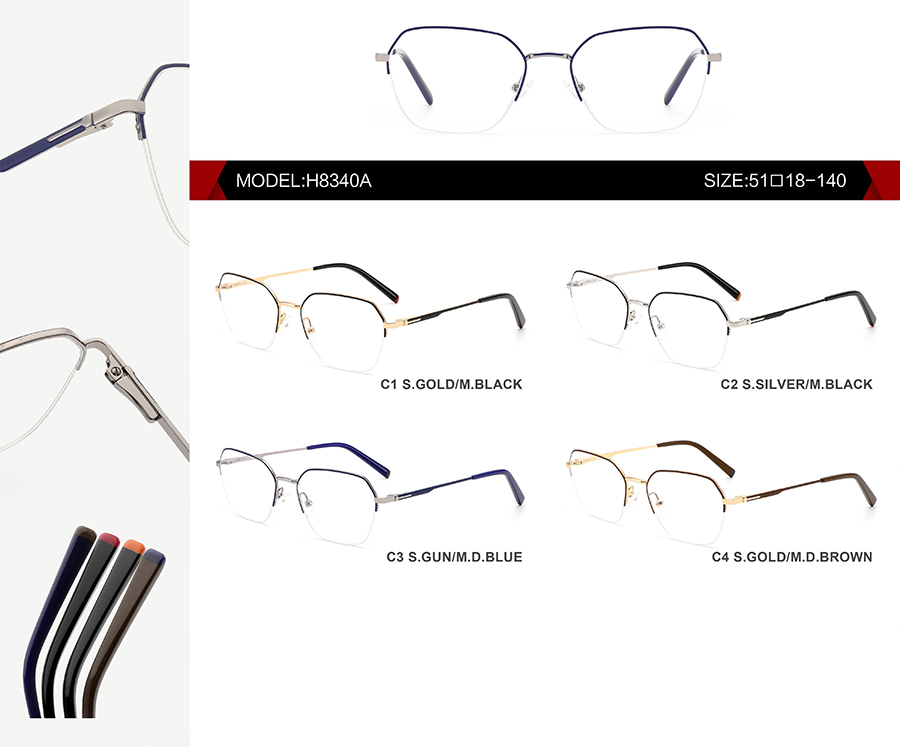 arma&ccedil;&otilde;es de &oacute;culos graduados masculinos H8340A