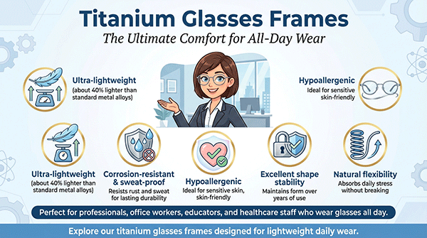 Arma&ccedil;&otilde;es de &oacute;culos de tit&acirc;nio