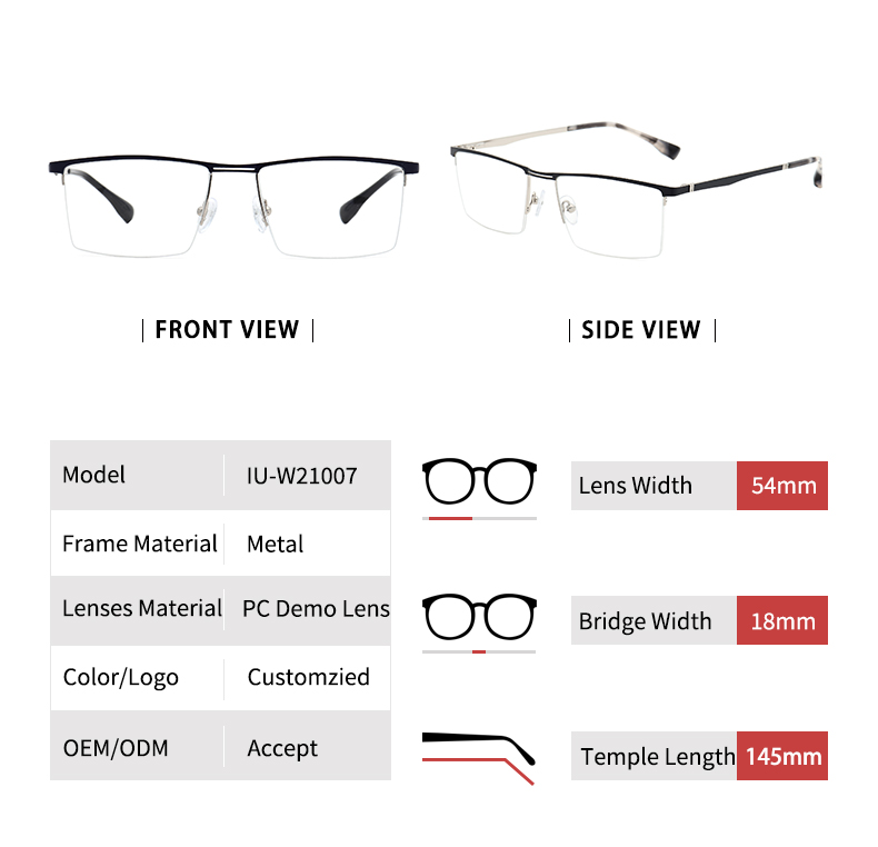 Arma&ccedil;&otilde;es de &oacute;culos de meio aro_detials