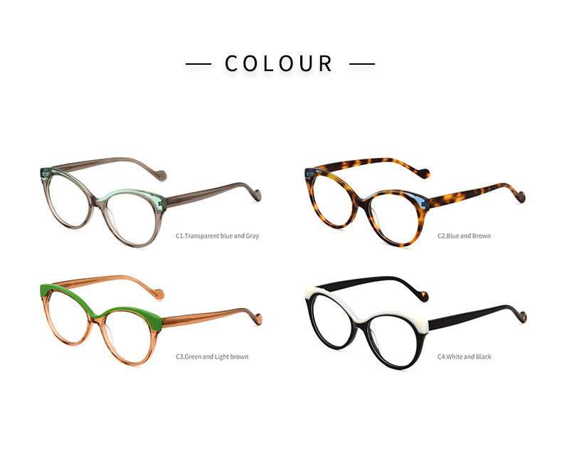 Arma&ccedil;&otilde;es de &oacute;culos femininos tipo olho de gato_cor