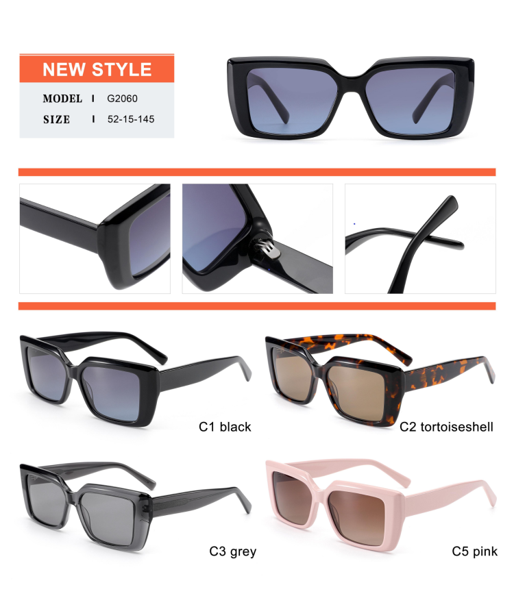 Detalhes dos &oacute;culos de sol em acetato - G2060