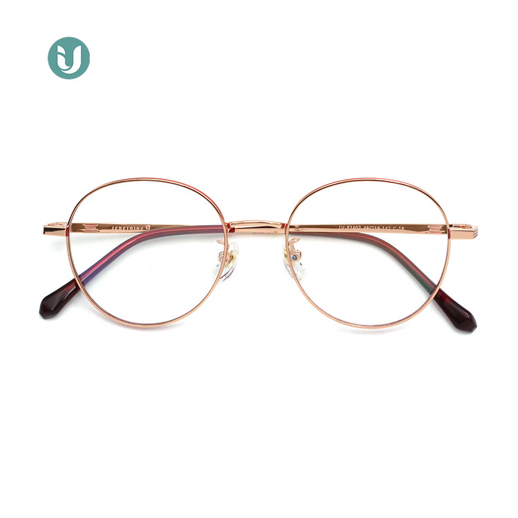 Arma&ccedil;&atilde;o de &oacute;culos de metal - Dourado e Vermelho