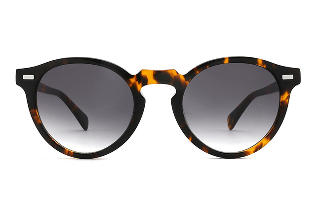 Óculos de sol redondos de metal acetato