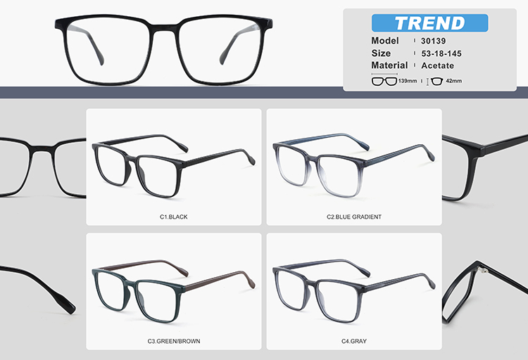 Arma&ccedil;&otilde;es de &oacute;culos de acetato no atacado YC30139