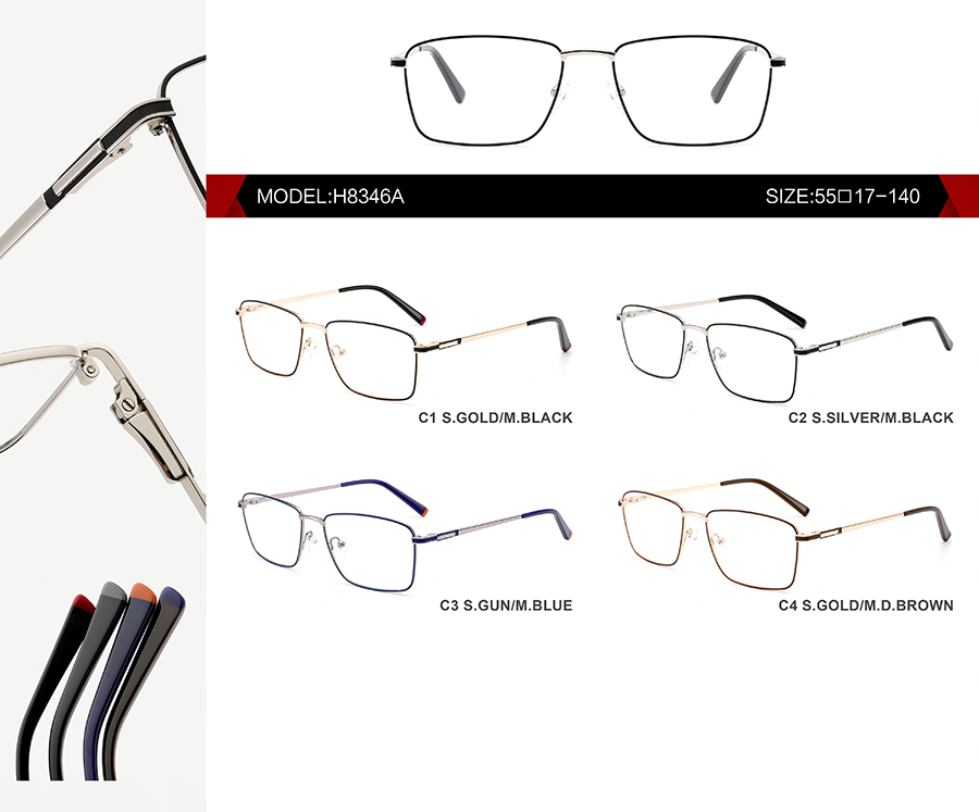 arma&ccedil;&otilde;es de &oacute;culos vintage masculinos H8346A