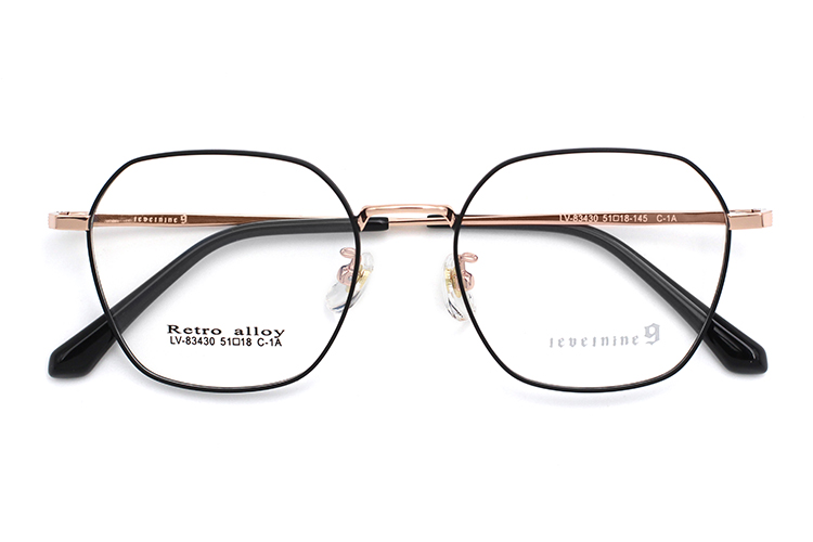 Arma&ccedil;&otilde;es de &oacute;culos femininos de metal - preto e dourado