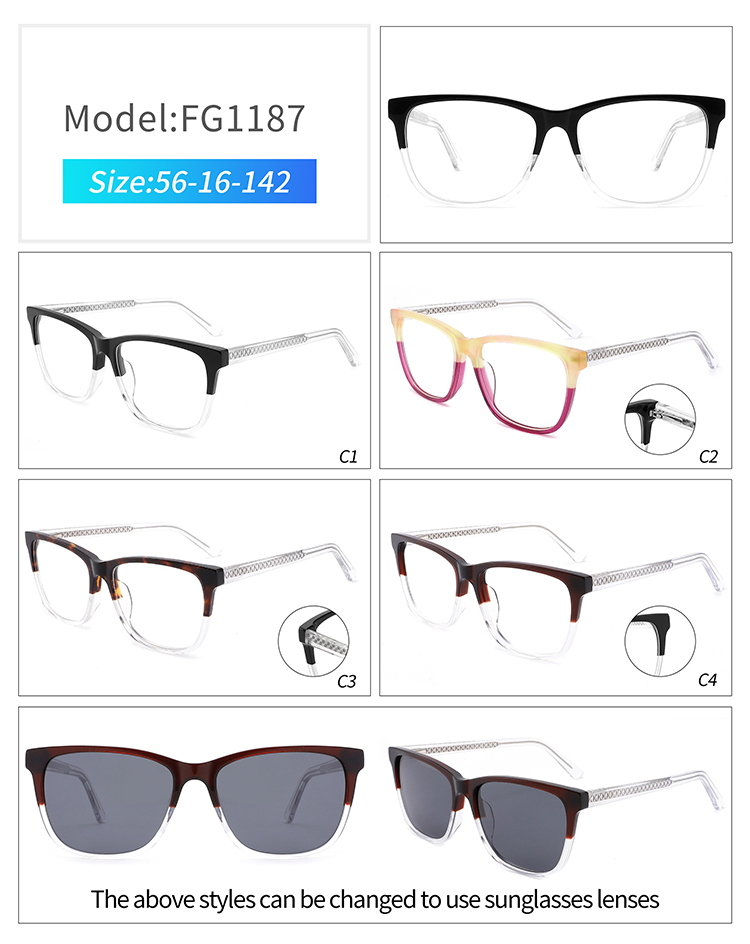 arma&ccedil;&otilde;es de &oacute;culos quadradas FG1187