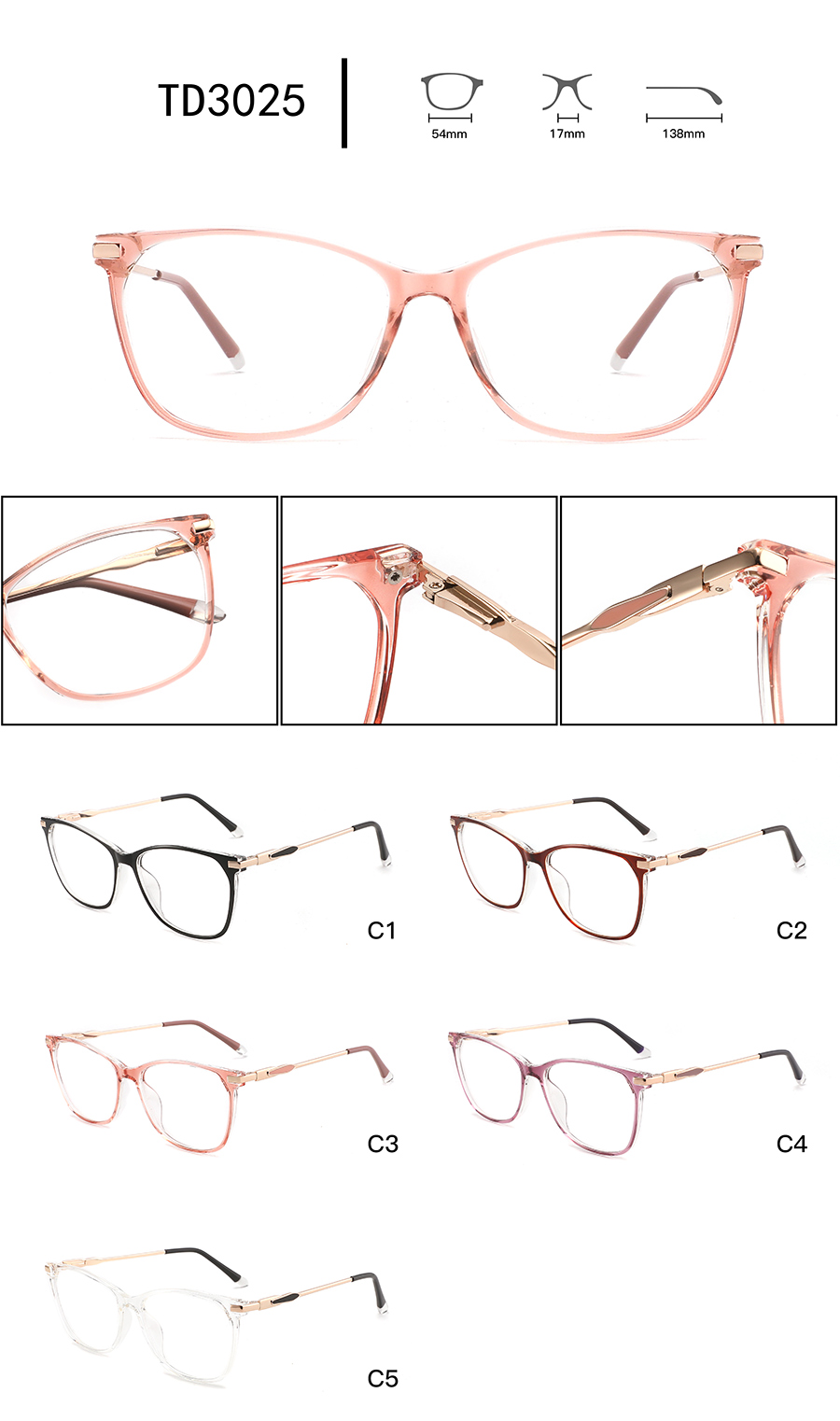 arma&ccedil;&otilde;es de &oacute;culos elegantes para homens TD3025