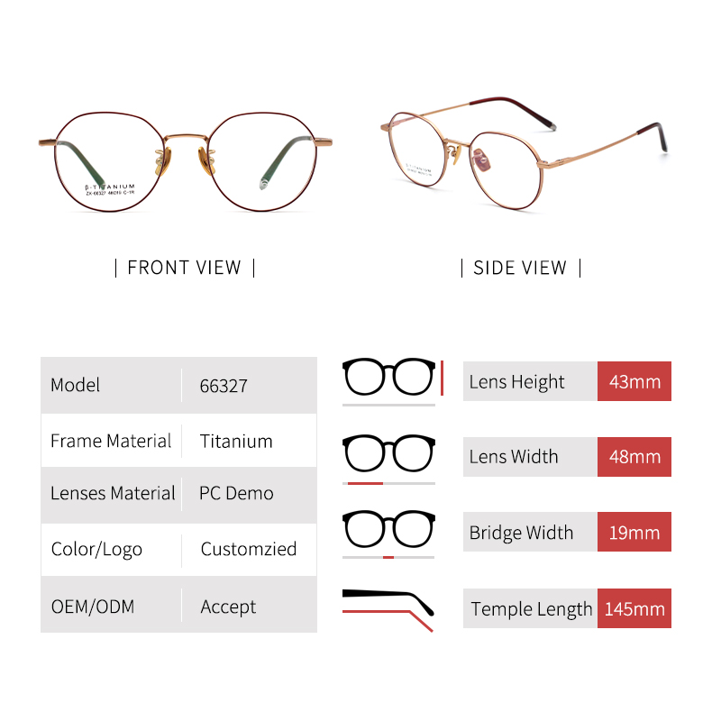 &Oacute;ptica redonda de tit&acirc;nio_detials