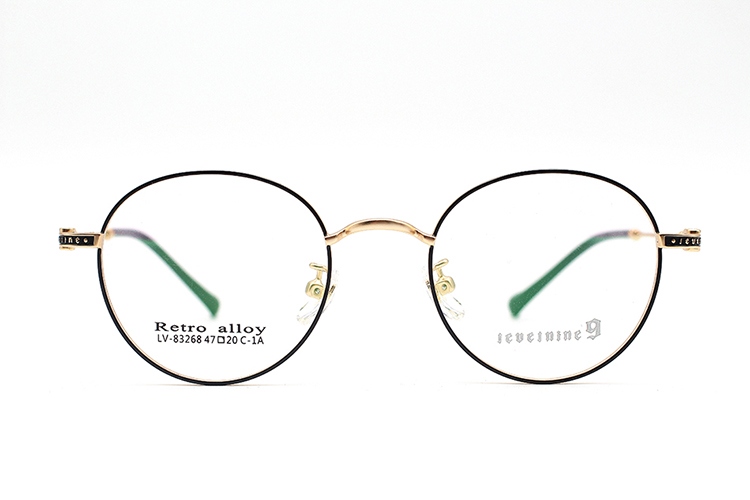 &Oacute;culos redondos com arma&ccedil;&atilde;o de metal fino_1A